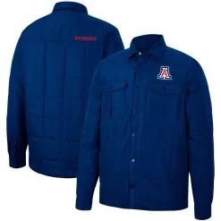Colosseum Men's Navy Arizona Wildcats Detonate Quilted Full-Snap Jacket