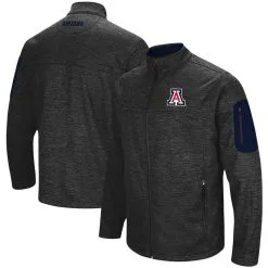 Colosseum Men's Heathered Charcoal Arizona Wildcats Anchor Full-Zip Jacket