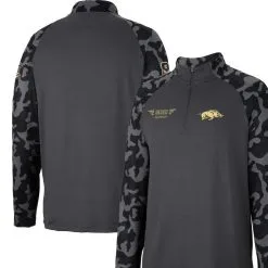 Colosseum Men's Charcoal Arkansas Razorbacks OHT Military Appreciation Long Range Raglan Quarter-Zip Jacket 7 Colosseum Men's Charcoal Arkansas Razorbacks OHT Military Appreciation Long Range Raglan Quarter-Zip Jacket -Deals Arizona Wildcats Store DSCO1148317704 1904 ALT1
