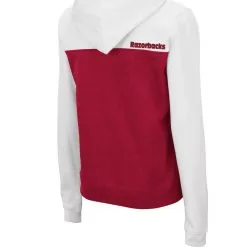 Colosseum Women's White/Cardinal Arkansas Razorbacks Aidan Half-Zip Hoodie -Deals Arizona Wildcats Store DSCO1148317856 3550 ALT3