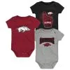 Outerstuff Newborn & Infant Cardinal/Black/Heathered Gray Arkansas Razorbacks 3-Pack Game On Bodysuit Set -Deals Arizona Wildcats Store DSCO1148318552 EH7S