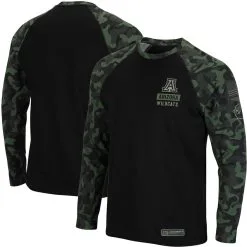 Colosseum Men's Black Arizona Wildcats OHT Military Appreciation Camo Raglan Long Sleeve T-Shirt -Deals Arizona Wildcats Store DSCO1148318668 1007 ALT1