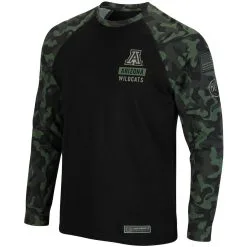 Colosseum Men's Black Arizona Wildcats OHT Military Appreciation Camo Raglan Long Sleeve T-Shirt -Deals Arizona Wildcats Store DSCO1148318668 1007 ALT2