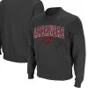 Colosseum Men's Charcoal Arkansas Razorbacks Arch & Logo Crew Neck Sweatshirt -Deals Arizona Wildcats Store DSCO1148320092 1904