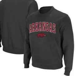 Colosseum Men's Charcoal Arkansas Razorbacks Arch & Logo Crew Neck Sweatshirt -Deals Arizona Wildcats Store DSCO1148320092 1904 ALT1