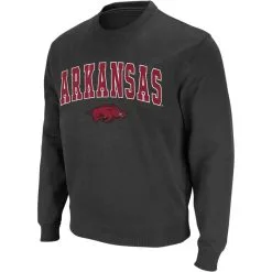 Colosseum Men's Charcoal Arkansas Razorbacks Arch & Logo Crew Neck Sweatshirt -Deals Arizona Wildcats Store DSCO1148320092 1904 ALT2