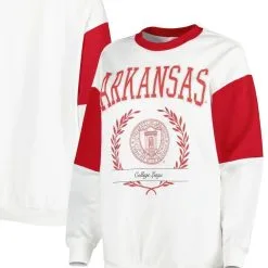 Gameday Couture Women's White Arkansas Razorbacks It's A Vibe Dolman Pullover Sweatshirt