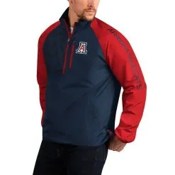 G-III Sports By Carl Banks Men's Navy/Red Arizona Wildcats Point Guard Raglan Half-Zip Jacket