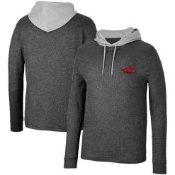 Men's Colosseum Black Arkansas Razorbacks Ballot Waffle-Knit Thermal Long Sleeve Hoodie T-Shirt -Deals Arizona Wildcats Store DSCO1152521718 1007 ALT1