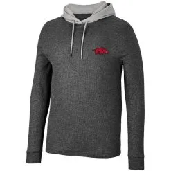 Men's Colosseum Black Arkansas Razorbacks Ballot Waffle-Knit Thermal Long Sleeve Hoodie T-Shirt -Deals Arizona Wildcats Store DSCO1152521718 1007 ALT2