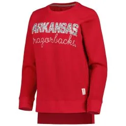 Pressbox Women's Crimson Arkansas Razorbacks Steamboat Animal Print Raglan Pullover Sweatshirt -Deals Arizona Wildcats Store DSCO1152521840 4633 ALT2
