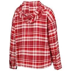 Women's Concepts Sport Cardinal Arkansas Razorbacks Mainstay Plaid Pullover Hoodie -Deals Arizona Wildcats Store DSCO1152705719 4633 ALT3
