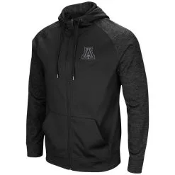 Men's Colosseum Black Arizona Wildcats Blackout 3.0 Tonal Raglan Full-Zip Hoodie -Deals Arizona Wildcats Store DSCO1152864897 1007 ALT2