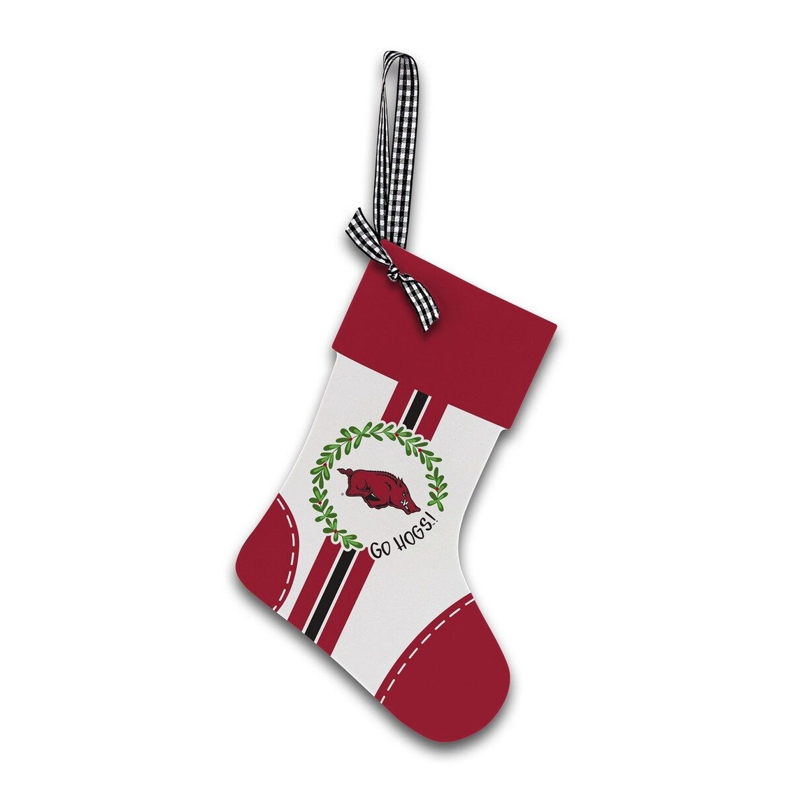 Magnolia Lane Arkansas Razorbacks Wood Stocking Ornament 3 Magnolia Lane Arkansas Razorbacks Wood Stocking Ornament