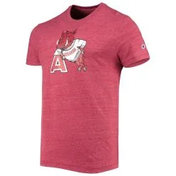 Men's Champion Heathered Cardinal Arkansas Razorbacks Vault Logo Tri-Blend T-Shirt -Deals Arizona Wildcats Store DSCO1153016963 4633 ALT2