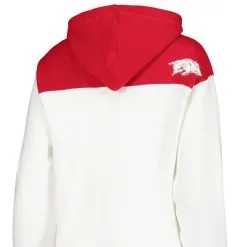 Pressbox Women's White/Cardinal Arkansas Razorbacks Chicago 2-Hit Yoke Pullover Hoodie -Deals Arizona Wildcats Store DSCO1153017405 3550 ALT3