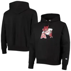 Champion Men's Black Arkansas Razorbacks Vault Logo Reverse Weave Pullover Hoodie