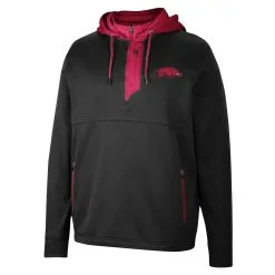 Colosseum Men's Black Arkansas Razorbacks Luge 3.0 Quarter-Zip Hoodie -Deals Arizona Wildcats Store DSCO1153019519 1007 ALT2