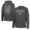 Colosseum Men's Charcoal Arkansas Razorbacks Team OHT Military Appreciation Hoodie Long Sleeve T-Shirt -Deals Arizona Wildcats Store DSCO1153024571 1007