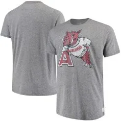 Original Retro Brand Men's Gray Arkansas Razorbacks Big & Tall Tri-Blend T-Shirt