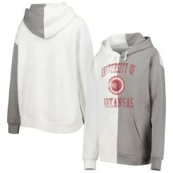 Gameday Couture Women's Gray/White Arkansas Razorbacks Split Pullover Hoodie