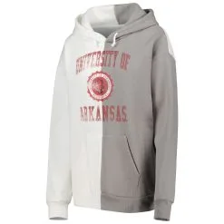 Gameday Couture Women's Gray/White Arkansas Razorbacks Split Pullover Hoodie -Deals Arizona Wildcats Store DSCO1155069414 3550 ALT2