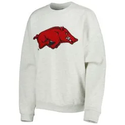 Women's Gameday Couture Heather Gray Arkansas Razorbacks Chenille Patch Fleece Pullover Sweatshirt -Deals Arizona Wildcats Store DSCO1155769794 1927 ALT2