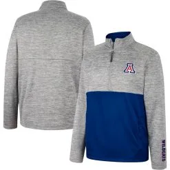 Colosseum Men's Gray Arizona Wildcats John Half-Zip Jacket