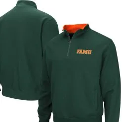 Men's Colosseum Green Florida A&M Rattlers Tortugas Quarter-Zip Sweatshirt -Deals Arizona Wildcats Store DSCO1156932431 2041 ALT1