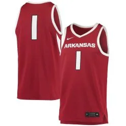 Nike Men's #1 Crimson Arkansas Razorbacks Replica Jersey -Deals Arizona Wildcats Store DSCO1158093404 2840 ALT1