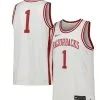 Nike Men's #1 White Arkansas Razorbacks Replica Basketball Jersey -Deals Arizona Wildcats Store DSCO1158093473 3550