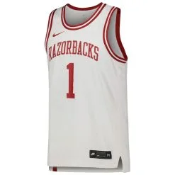 Nike Men's #1 White Arkansas Razorbacks Replica Basketball Jersey -Deals Arizona Wildcats Store DSCO1158093473 3550 ALT2