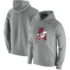 Nike Men's Heathered Gray Arkansas Razorbacks Vintage School Logo Pullover Hoodie