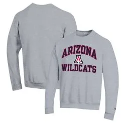 Champion Men's Heather Gray Arizona Wildcats High Motor Pullover Sweatshirt