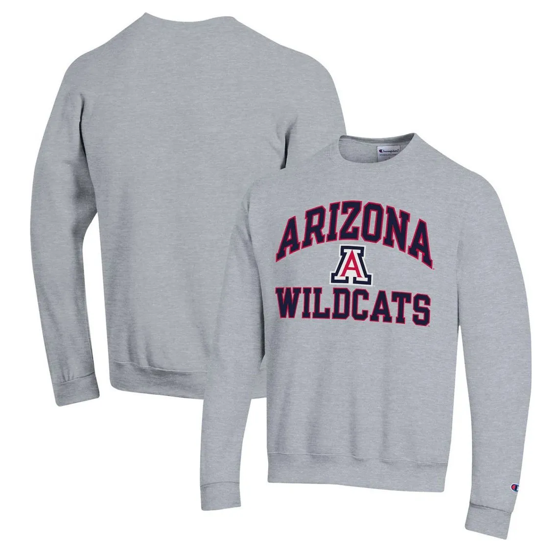 Champion Men's Heather Gray Arizona Wildcats High Motor Pullover Sweatshirt 4 Champion Men's Heather Gray Arizona Wildcats High Motor Pullover Sweatshirt - Image 2
