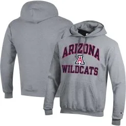 Champion Men's Heather Gray Arizona Wildcats High Motor Pullover Hoodie