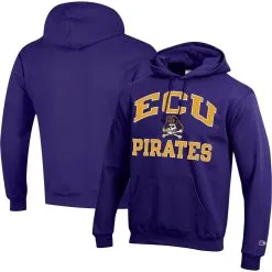 Champion Men's Purple ECU Pirates High Motor Pullover Hoodie