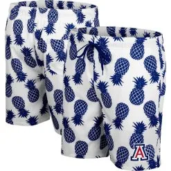 Colosseum Men's White/Navy Arizona Wildcats Pineapple Swim Shorts